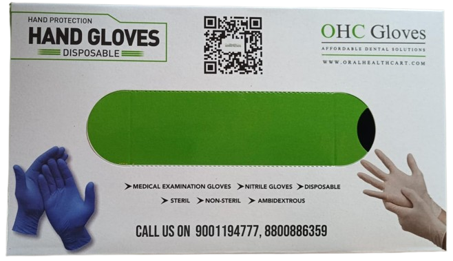 OHC NITRILE EXAMINATION GLOVES - Small 80 pcs